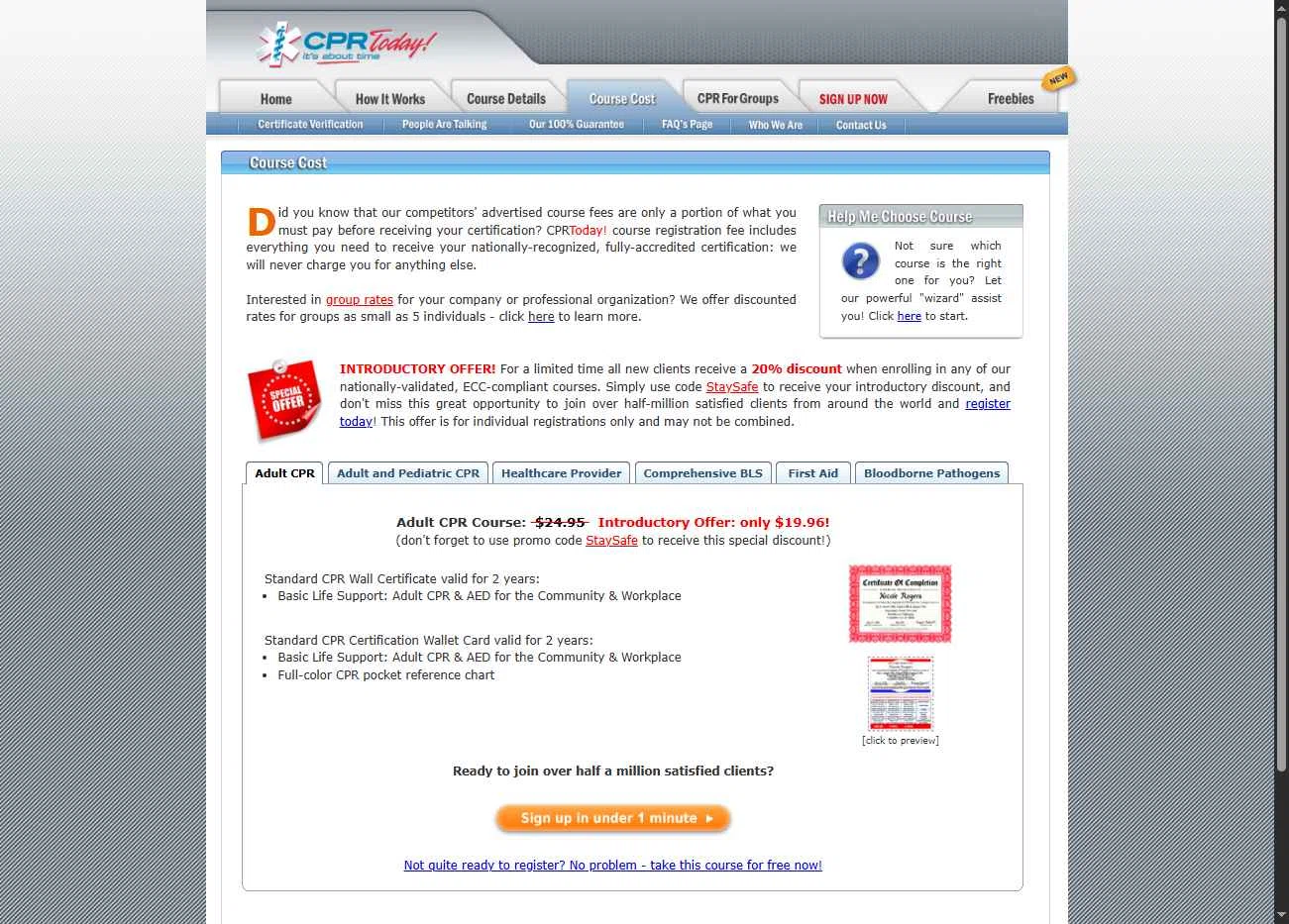 CPRToday! checkout page showing CPRToday! promo code box | Screenshot taken by SimplyCodes community member on Jul 29, 2025