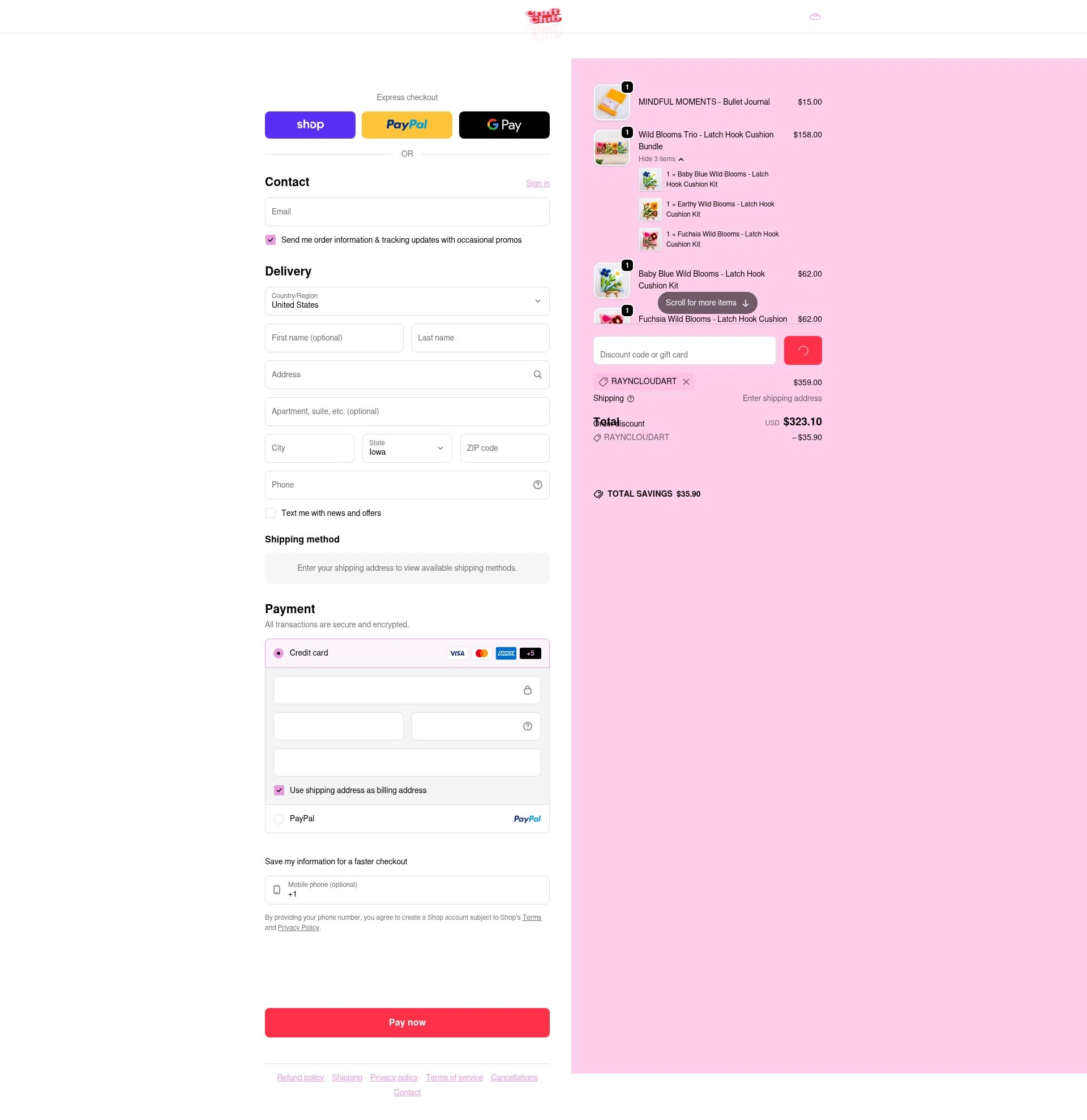Craft Club Co checkout page showing Craft Club Co discount code box | Screenshot taken by SimplyCodes community member on Feb 4, 2026