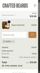 BUDDY coupon verification screenshot