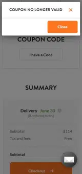 MILITARY20 coupon verification screenshot