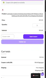 crafty10% coupon verification screenshot