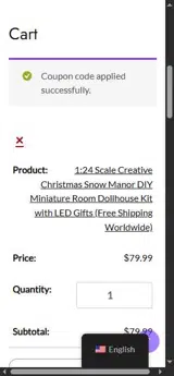 welcome coupon verification screenshot