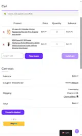 welcome10 coupon verification screenshot