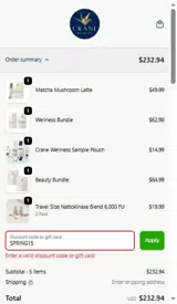 SPRING15 coupon verification screenshot
