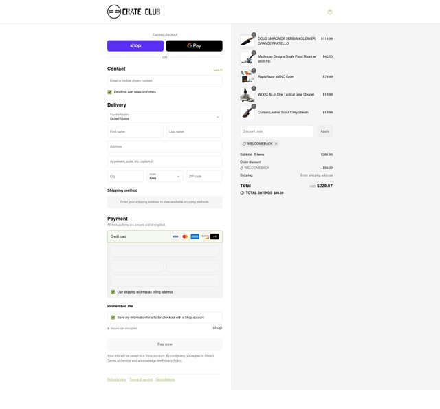 Crate Club checkout page showing Crate Club promo code box | Screenshot taken by SimplyCodes community member on Aug 28, 2025