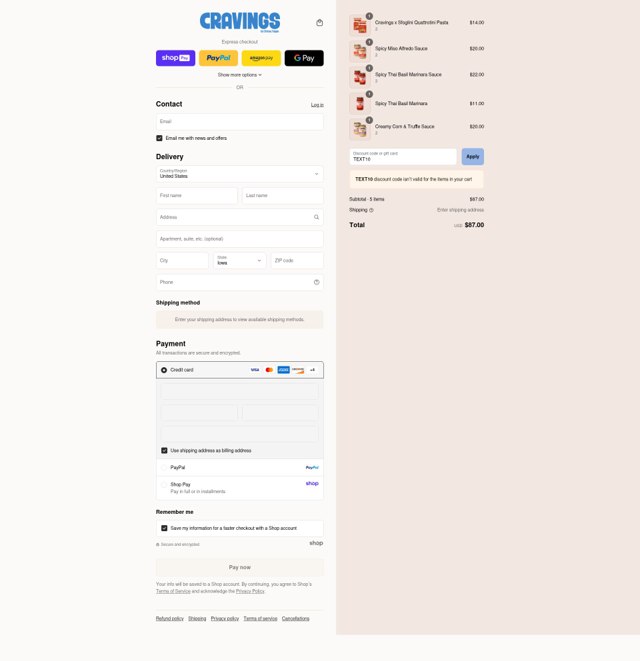 Cravings by Chrissy Teigen checkout page showing Cravings by Chrissy Teigen promo code box | Screenshot taken by SimplyCodes community member on Aug 25, 2025