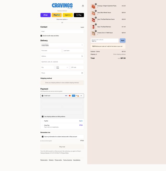 Cravings by Chrissy Teigen checkout page showing Cravings by Chrissy Teigen promo code box | Screenshot taken by SimplyCodes community member on Sep 2, 2025