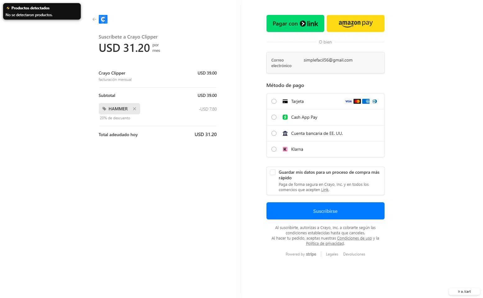 Crayo checkout page showing Crayo promo code box | Screenshot taken by SimplyCodes community member on Oct 11, 2025