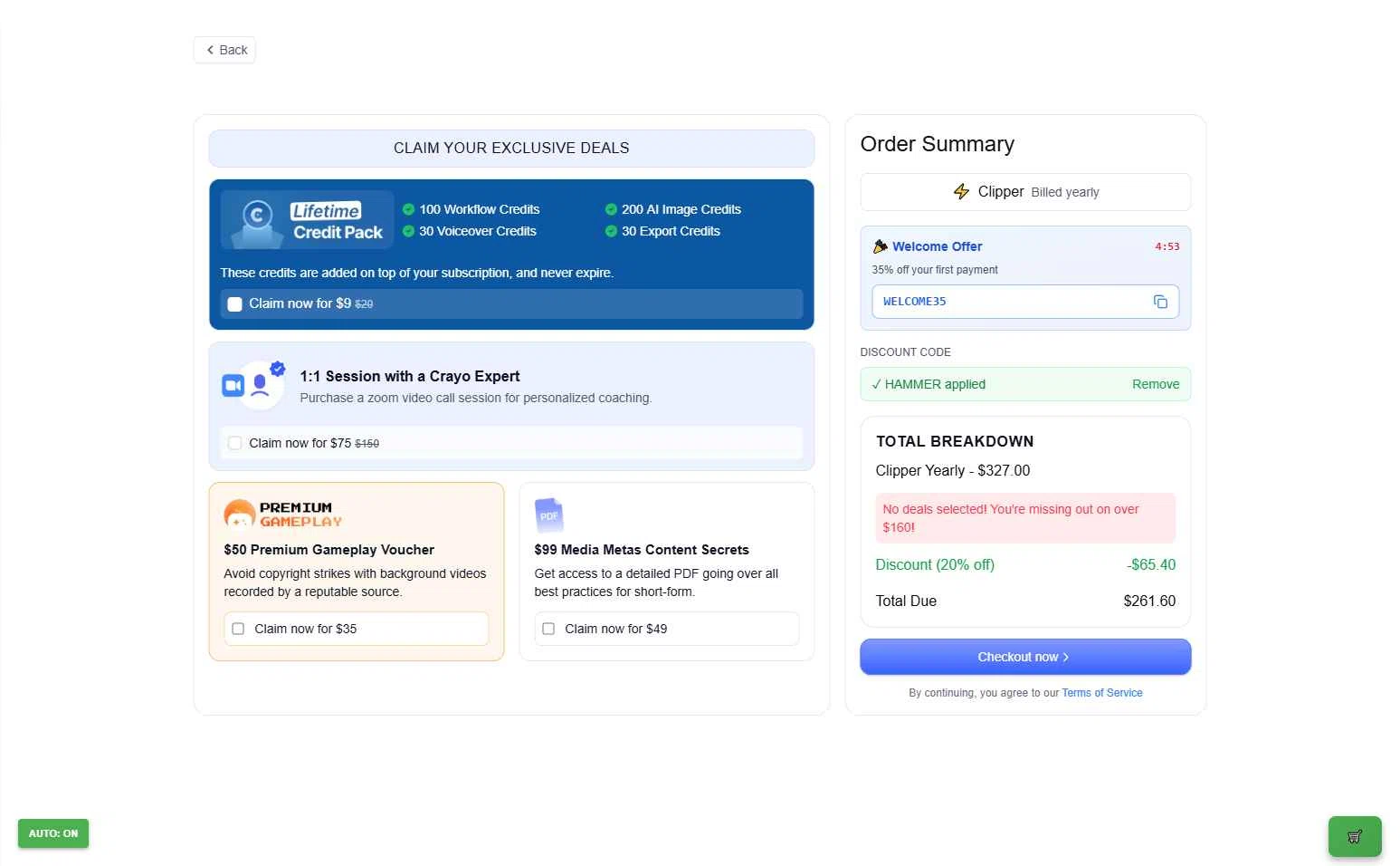 Crayo checkout page showing Crayo promo code box | Screenshot taken by SimplyCodes community member on Nov 22, 2025