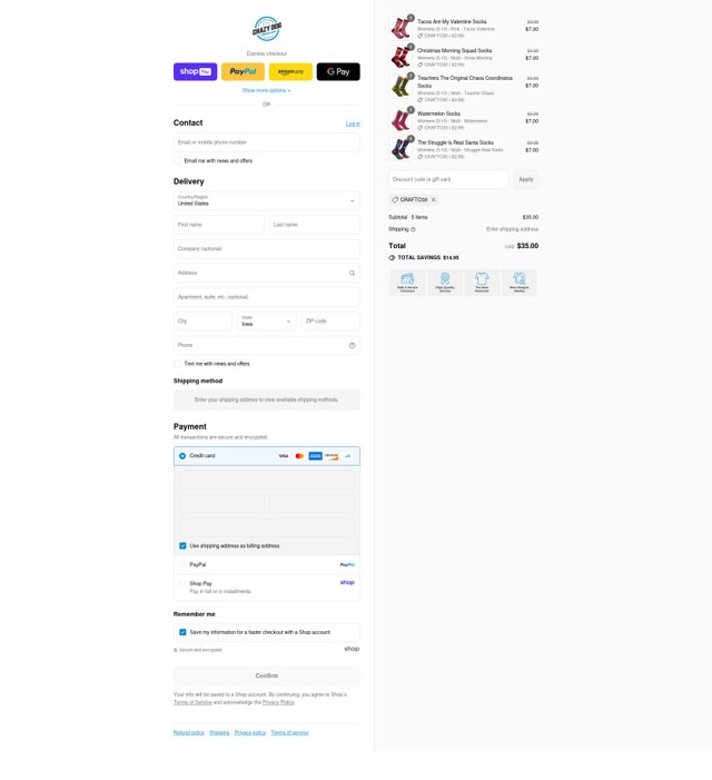 Crazy Dog Tshirts checkout page showing Crazy Dog Tshirts coupon code box | Screenshot taken by SimplyCodes community member on Aug 25, 2025