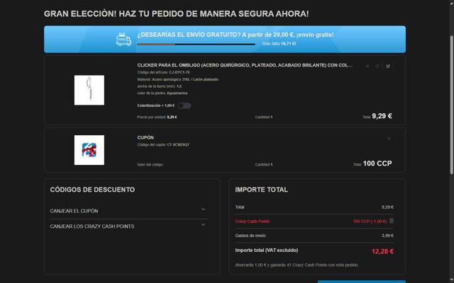 Crazy Factory checkout page showing Crazy Factory promo code box | Screenshot taken by SimplyCodes community member on Aug 9, 2025