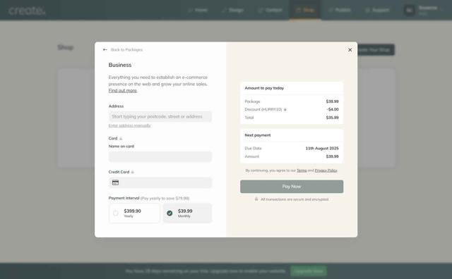 Create checkout page showing Create promo code box | Screenshot taken by SimplyCodes community member on Jul 11, 2025
