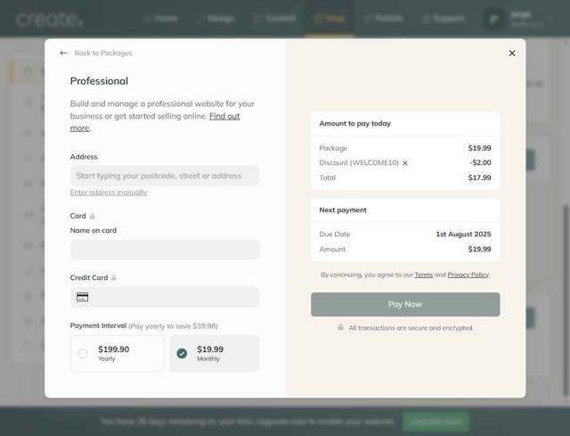 Create checkout page showing Create promo code box | Screenshot taken by SimplyCodes community member on Jul 1, 2025