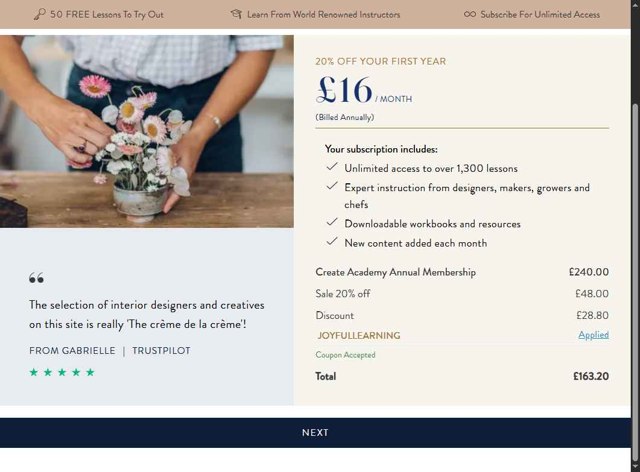 Create Academy checkout page showing Create Academy discount code box | Screenshot taken by SimplyCodes community member on May 24, 2025