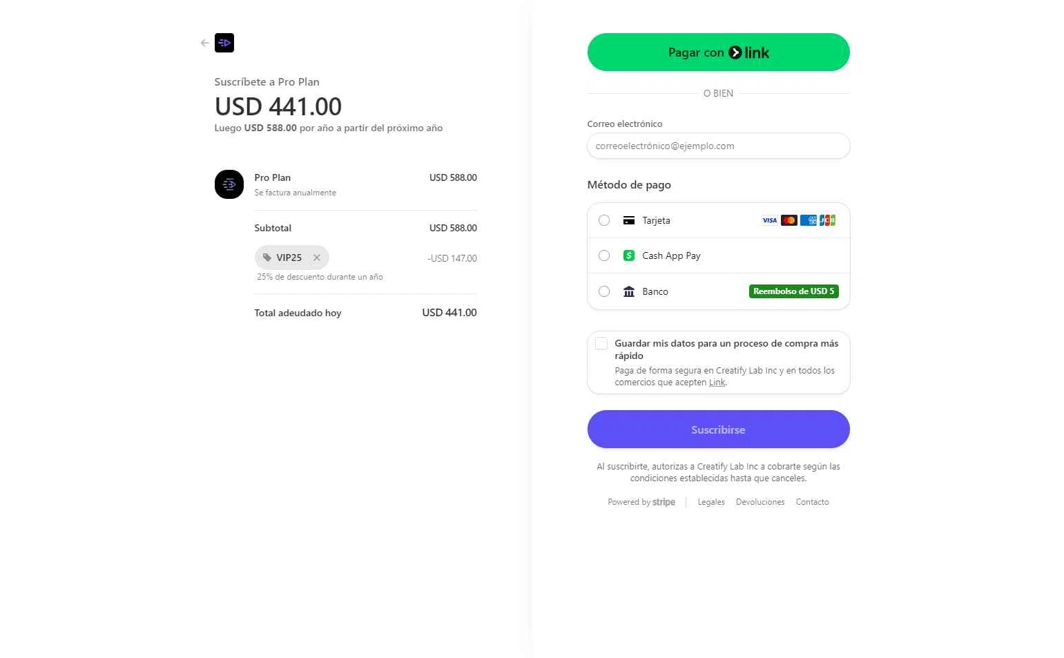 Creatify AI checkout page showing Creatify AI coupon code box | Screenshot taken by SimplyCodes community member on Nov 26, 2025