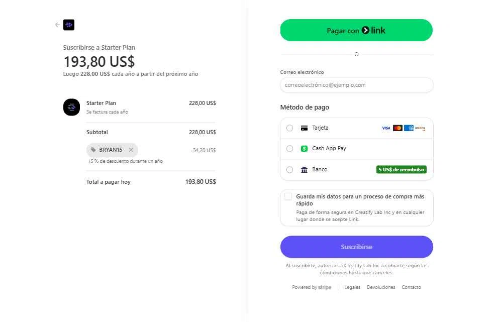 Creatify AI checkout page showing Creatify AI coupon code box | Screenshot taken by SimplyCodes community member on Dec 27, 2025