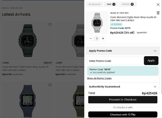 CreationWatches checkout page showing CreationWatches promo code box | Screenshot taken by SimplyCodes community member on Aug 26, 2025