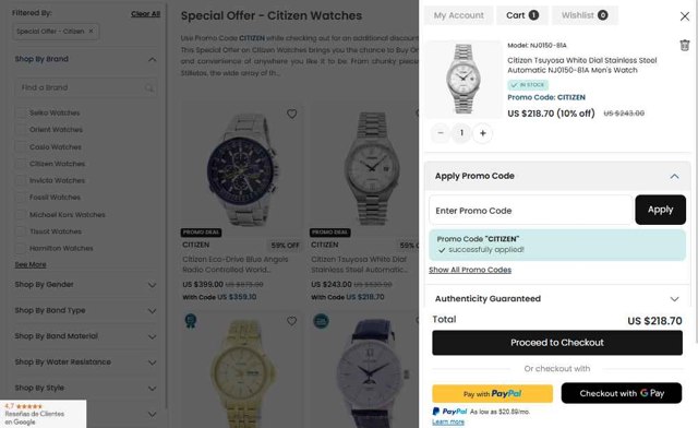 CreationWatches checkout page showing CreationWatches promo code box | Screenshot taken by SimplyCodes community member on Sep 2, 2025