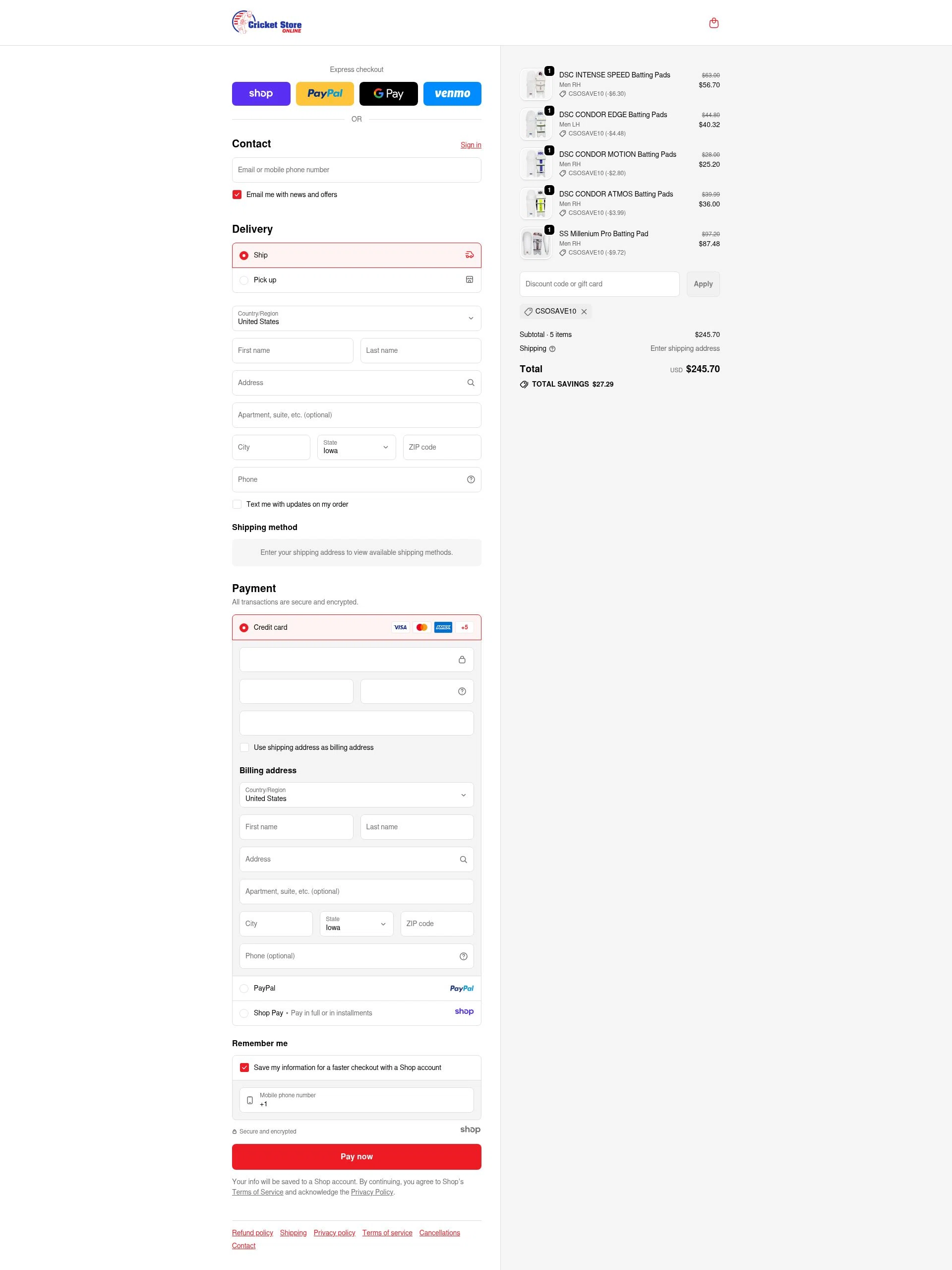 Cricket Store Online checkout page showing Cricket Store Online coupon code box | Screenshot taken by SimplyCodes community member on Nov 12, 2025