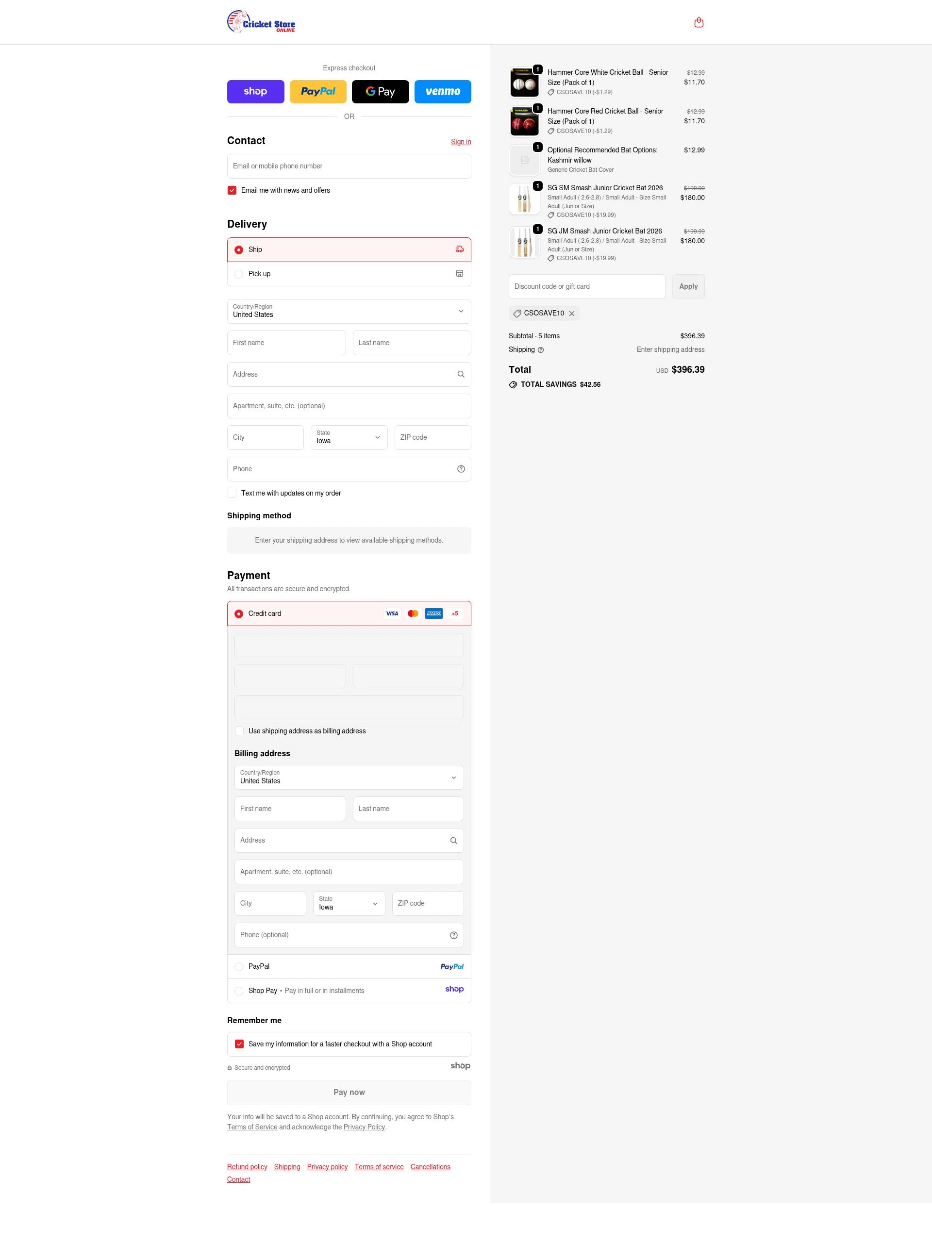 Cricket Store Online checkout page showing Cricket Store Online coupon code box | Screenshot taken by SimplyCodes community member on Nov 6, 2025