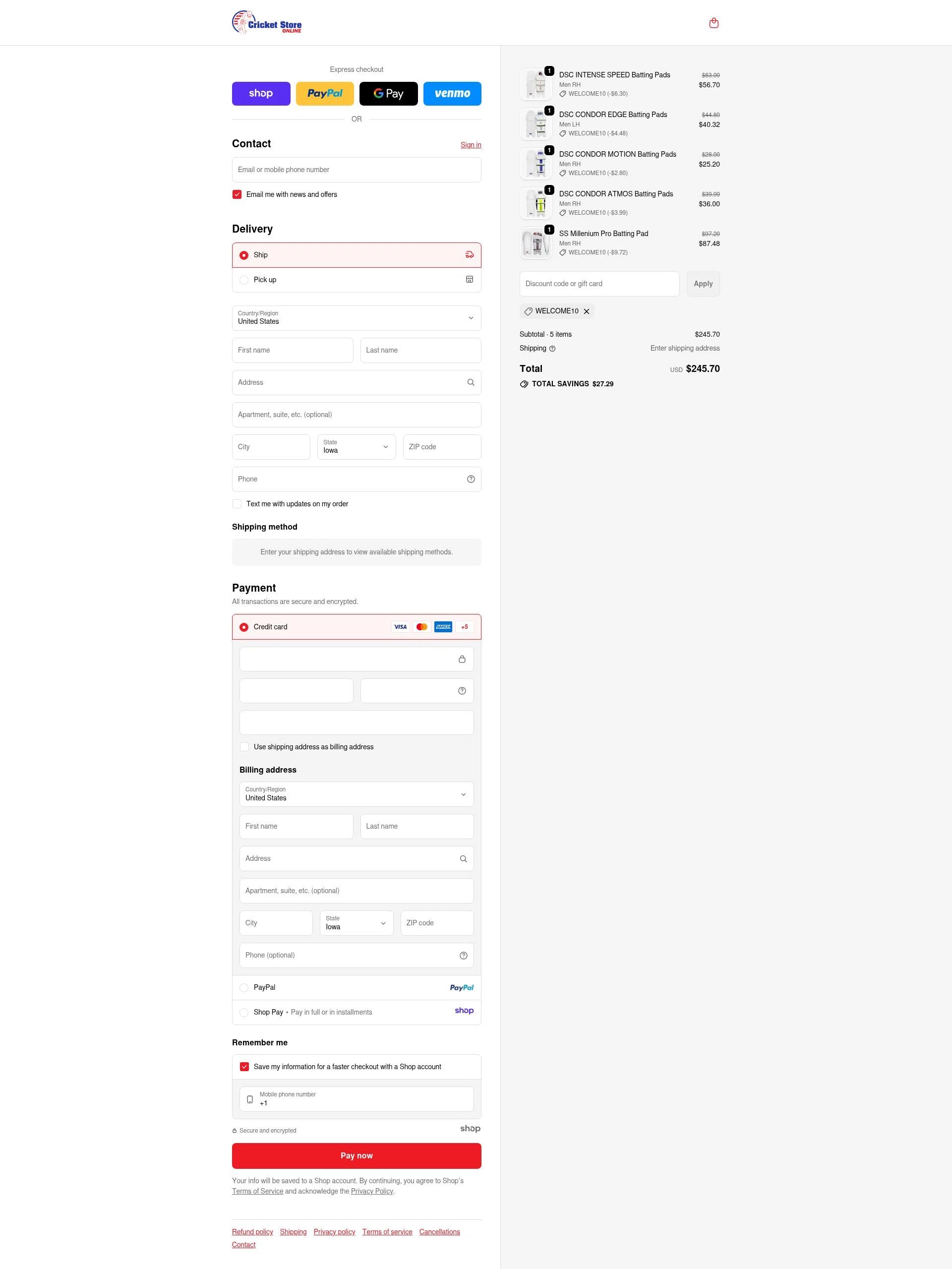 Cricket Store Online checkout page showing Cricket Store Online coupon code box | Screenshot taken by SimplyCodes community member on Nov 12, 2025