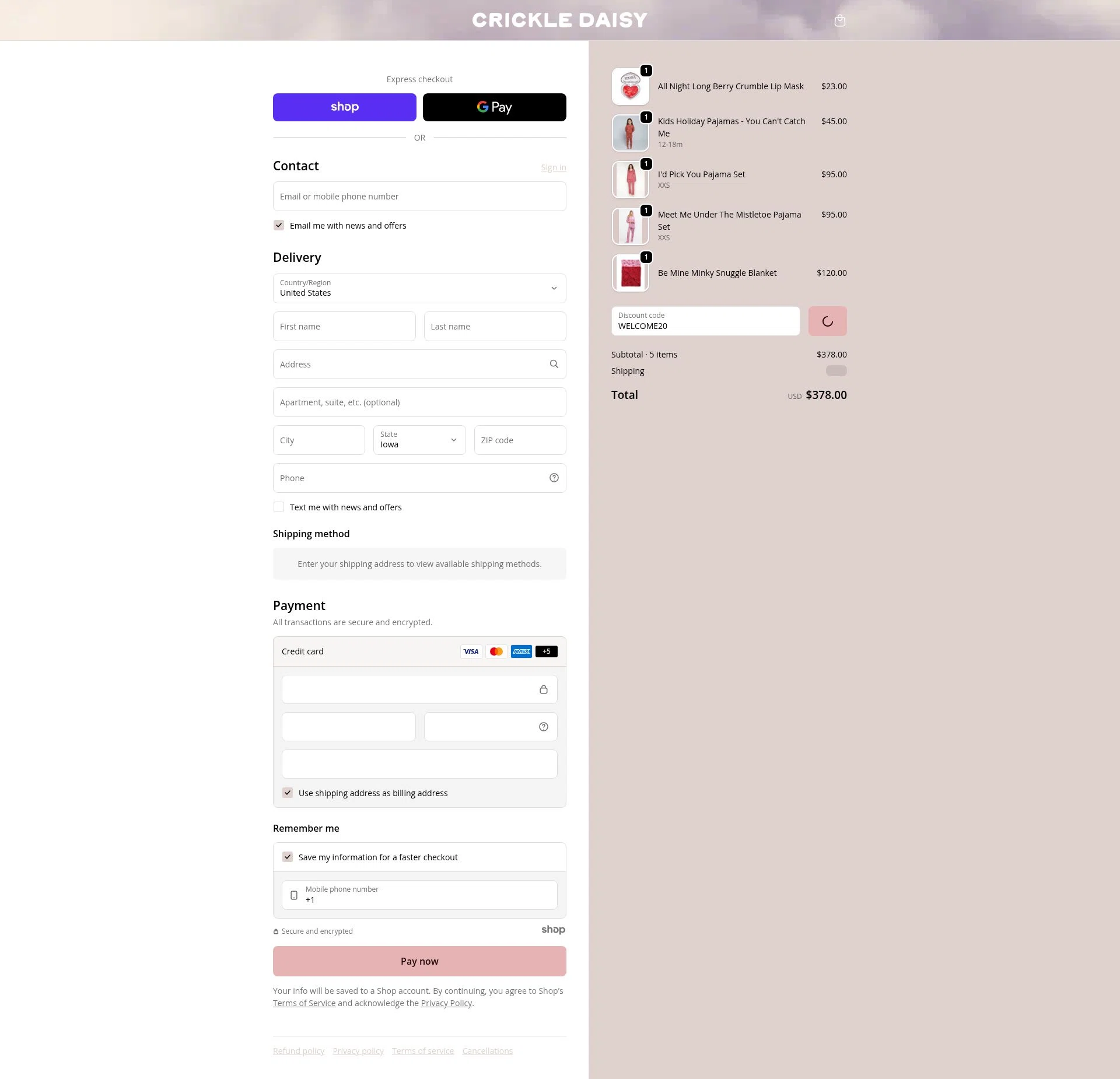 Crickle Daisy checkout page showing Crickle Daisy promo code box | Screenshot taken by SimplyCodes community member on Dec 23, 2025