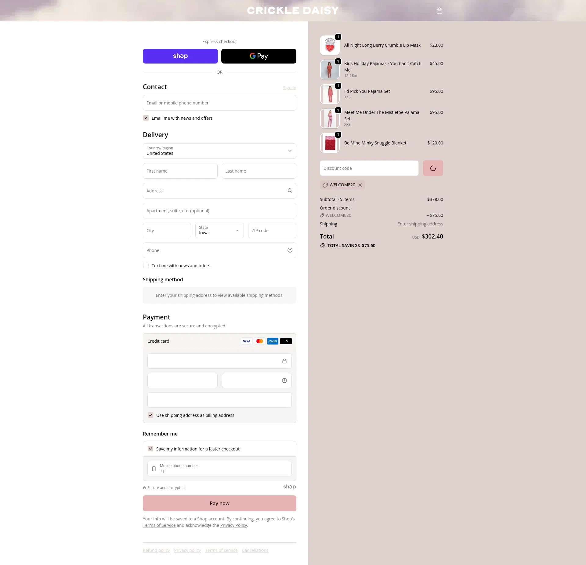 Crickle Daisy checkout page showing Crickle Daisy promo code box | Screenshot taken by SimplyCodes community member on Dec 28, 2025