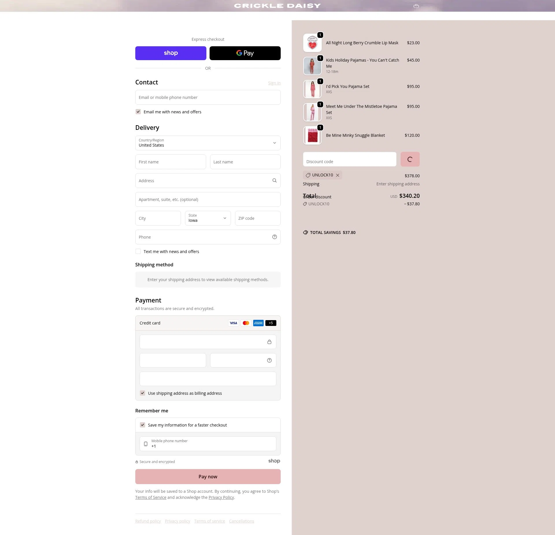 Crickle Daisy checkout page showing Crickle Daisy promo code box | Screenshot taken by SimplyCodes community member on Dec 23, 2025