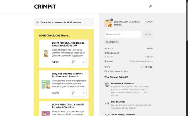 CRIMPiT USA checkout page showing CRIMPiT USA promo code box | Screenshot taken by SimplyCodes community member on Jul 17, 2025