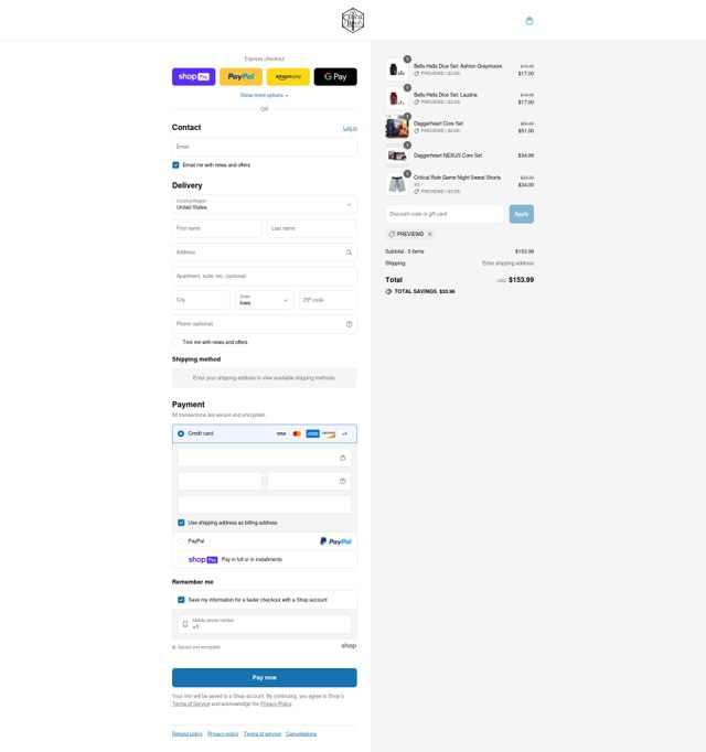 Critical Role checkout page showing Critical Role discount code box | Screenshot taken by SimplyCodes community member on Aug 4, 2025