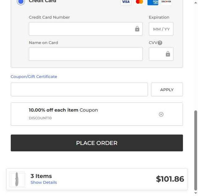 CRKT Knives checkout page showing CRKT Knives promo code box | Screenshot taken by SimplyCodes community member on May 11, 2025