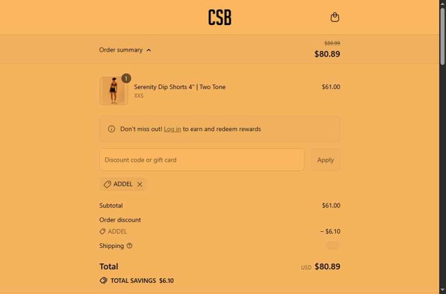 Crop Shop Boutique US checkout page showing Crop Shop Boutique US promo code box | Screenshot taken by SimplyCodes community member on Aug 26, 2025