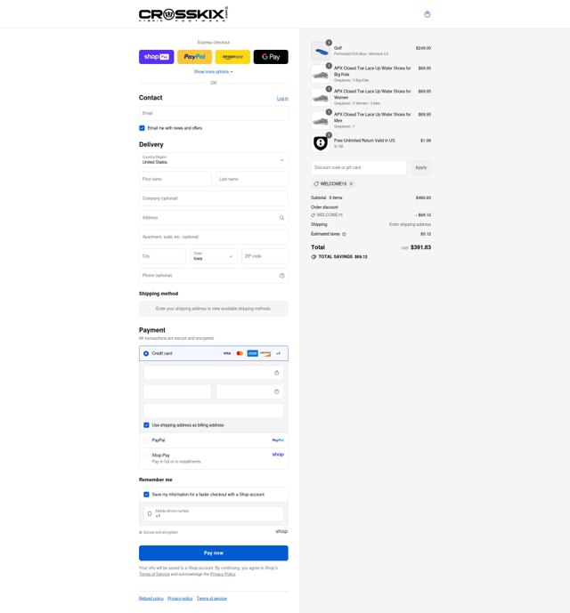 Crosskix checkout page showing Crosskix discount code box | Screenshot taken by SimplyCodes community member on Aug 26, 2025