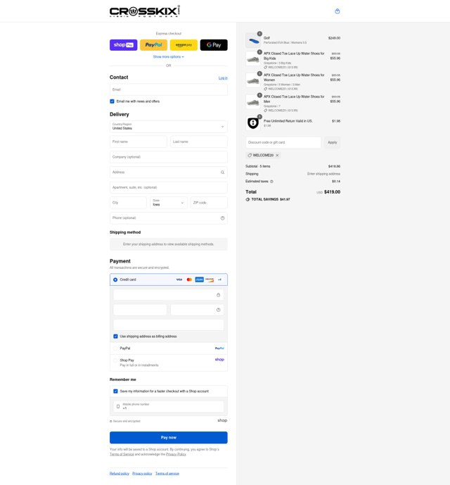 Crosskix checkout page showing Crosskix discount code box | Screenshot taken by SimplyCodes community member on Aug 26, 2025