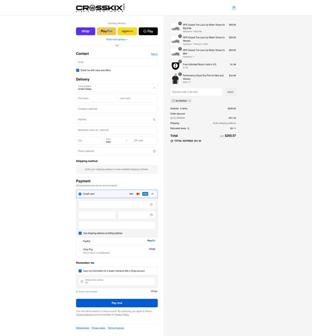 Crosskix checkout page showing Crosskix discount code box | Screenshot taken by SimplyCodes community member on Sep 12, 2025