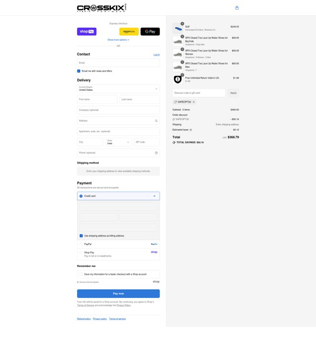 Crosskix checkout page showing Crosskix discount code box | Screenshot taken by SimplyCodes community member on Aug 26, 2025