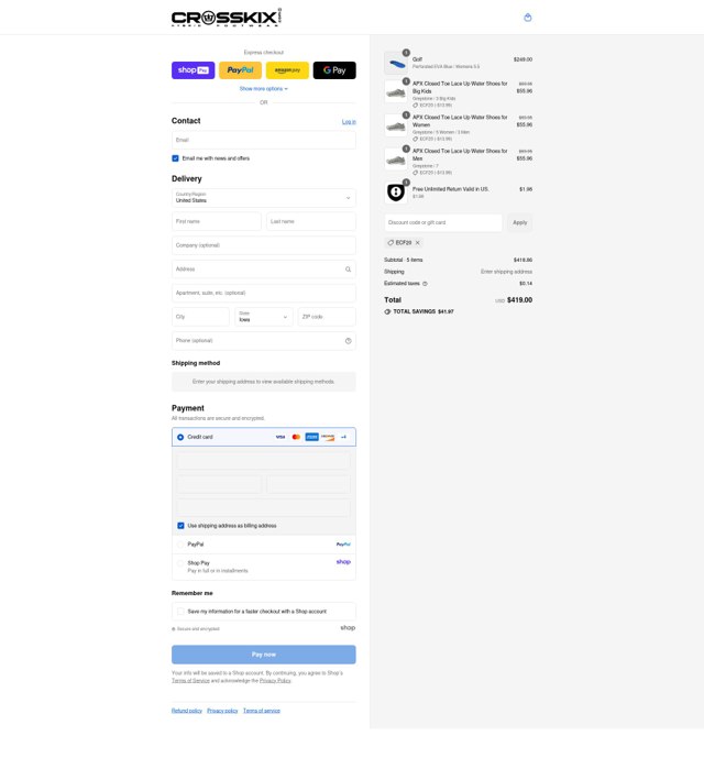 Crosskix checkout page showing Crosskix discount code box | Screenshot taken by SimplyCodes community member on Aug 26, 2025