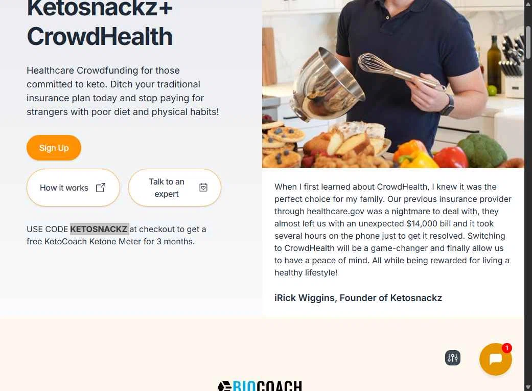 CrowdHealth checkout page showing CrowdHealth promo code box | Screenshot taken by SimplyCodes community member on Nov 20, 2025