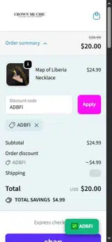 Crown Me Chic coupon verification screenshot
