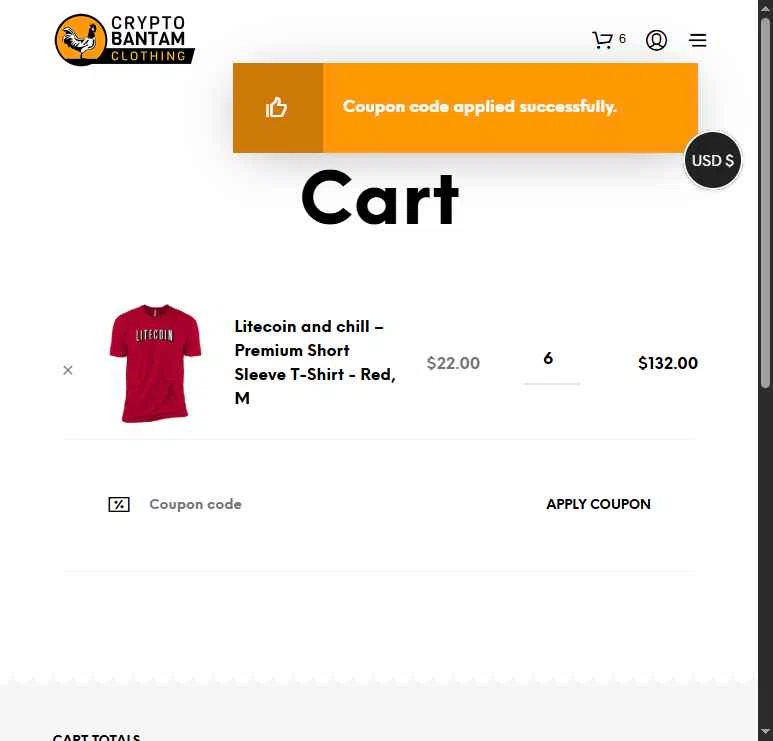 CryptoBantam checkout page showing CryptoBantam promo code box | Screenshot taken by SimplyCodes community member on Jun 6, 2025