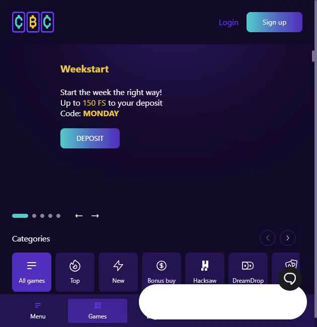 Cryptoboss Casino checkout page showing Cryptoboss Casino promo code box | Screenshot taken by SimplyCodes community member on May 5, 2025
