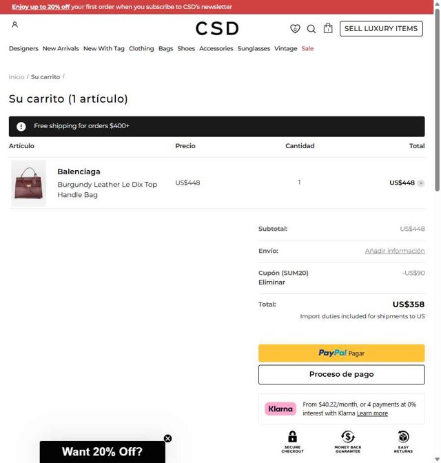 CSD checkout page showing CSD promo code box | Screenshot taken by SimplyCodes community member on Jul 24, 2025