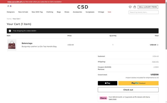 CSD checkout page showing CSD promo code box | Screenshot taken by SimplyCodes community member on Jul 24, 2025