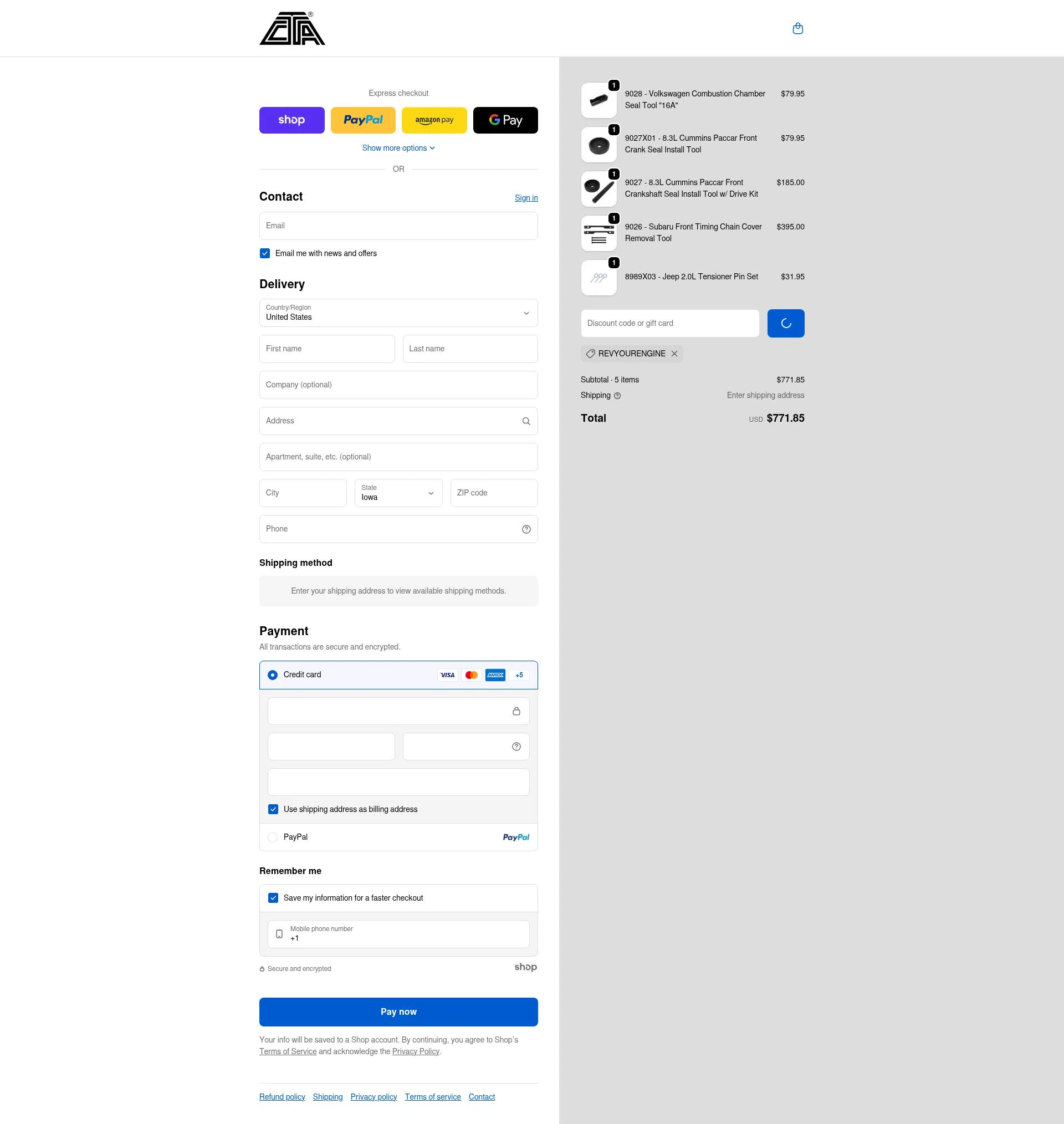 CTA Manufacturing checkout page showing CTA Manufacturing promo code box | Screenshot taken by SimplyCodes community member on Jan 30, 2026