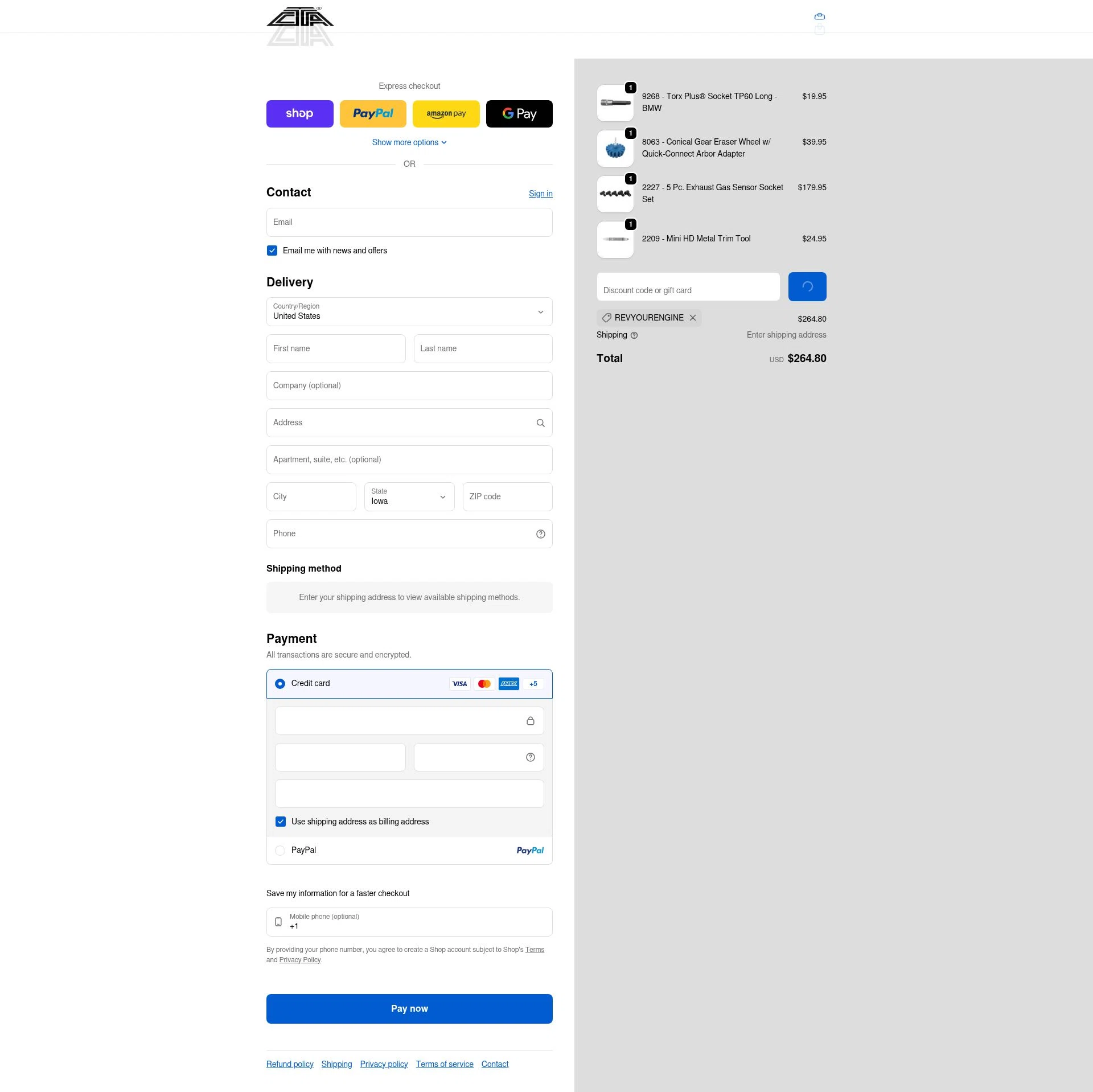 CTA Manufacturing checkout page showing CTA Manufacturing promo code box | Screenshot taken by SimplyCodes community member on Feb 20, 2026