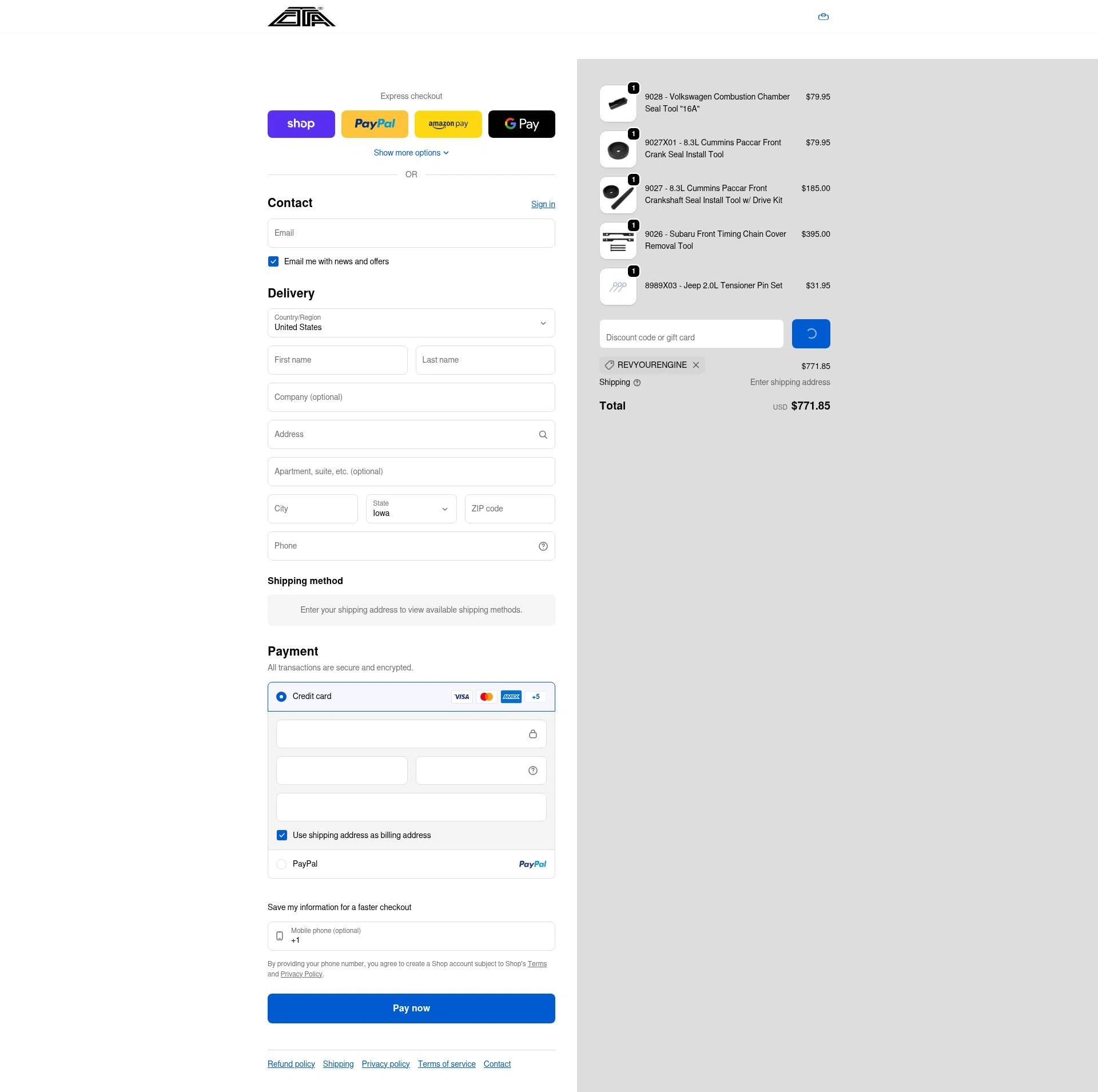 CTA Manufacturing checkout page showing CTA Manufacturing promo code box | Screenshot taken by SimplyCodes community member on Jan 16, 2026