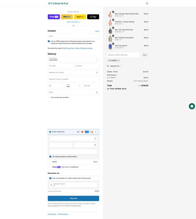 Cubavera checkout page showing Cubavera discount code box | Screenshot taken by SimplyCodes community member on Aug 13, 2025