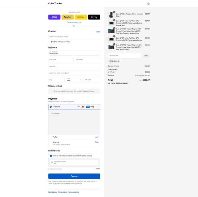 Cube Tracker checkout page showing Cube Tracker promo code box | Screenshot taken by SimplyCodes community member on Aug 29, 2025