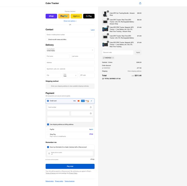 Cube Tracker checkout page showing Cube Tracker promo code box | Screenshot taken by SimplyCodes community member on Aug 29, 2025