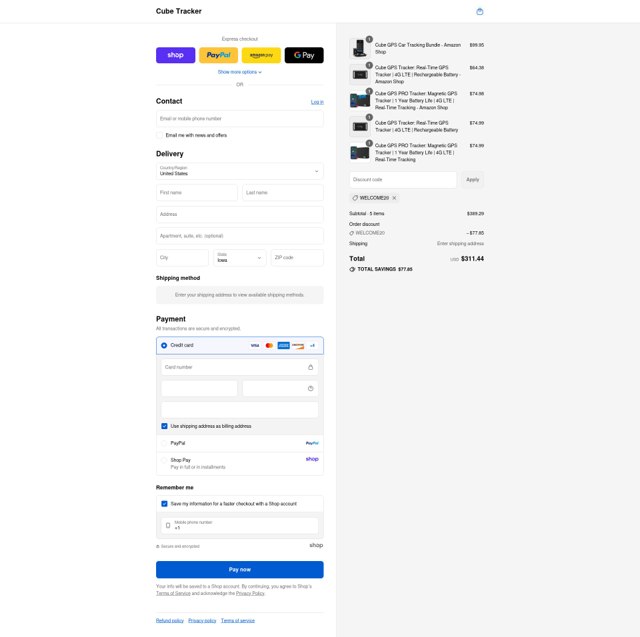 Cube Tracker checkout page showing Cube Tracker promo code box | Screenshot taken by SimplyCodes community member on Aug 29, 2025